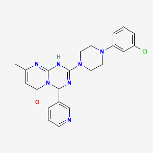 2-[4-(3-chlorophenyl)piperazin-1-yl]-8-methyl-4-(pyridin-3-yl)-1,4-dihydro-6H-pyrimido[1,2-a][1,3,5]triazin-6-one