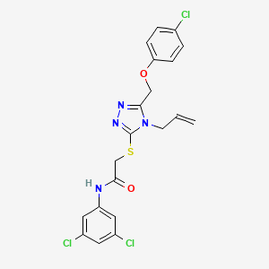 molecular formula C20H17Cl3N4O2S B12203359 2-({5-[(4-chlorophenoxy)methyl]-4-(prop-2-en-1-yl)-4H-1,2,4-triazol-3-yl}sulfanyl)-N-(3,5-dichlorophenyl)acetamide 