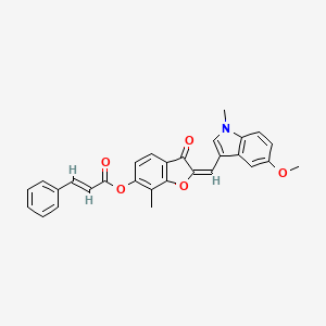 molecular formula C29H23NO5 B12203366 (2E)-2-[(5-methoxy-1-methyl-1H-indol-3-yl)methylidene]-7-methyl-3-oxo-2,3-dihydro-1-benzofuran-6-yl (2E)-3-phenylprop-2-enoate 