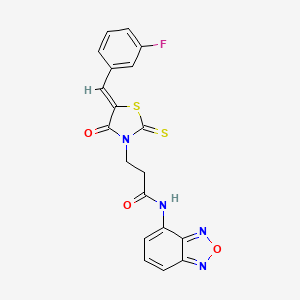 N-(2,1,3-benzoxadiazol-4-yl)-3-[(5Z)-5-(3-fluorobenzylidene)-4-oxo-2-thioxo-1,3-thiazolidin-3-yl]propanamide