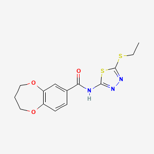 N-[5-(ethylsulfanyl)-1,3,4-thiadiazol-2-yl]-3,4-dihydro-2H-1,5-benzodioxepine-7-carboxamide