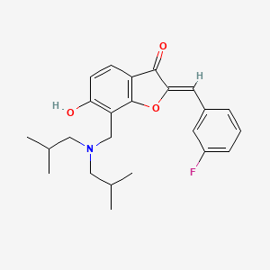 (2Z)-7-{[bis(2-methylpropyl)amino]methyl}-2-(3-fluorobenzylidene)-6-hydroxy-1-benzofuran-3(2H)-one