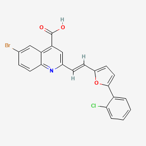 6-bromo-2-{(E)-2-[5-(2-chlorophenyl)furan-2-yl]ethenyl}quinoline-4-carboxylic acid