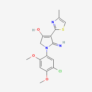 5-amino-1-(5-chloro-2,4-dimethoxyphenyl)-4-(4-methyl-1,3-thiazol-2-yl)-1,2-dihydro-3H-pyrrol-3-one