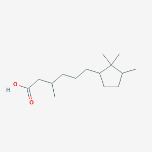 molecular formula C15H28O2 B1220344 3-Methyl-6-(2,2,3-trimethylcyclopentyl)hexanoic acid CAS No. 55730-95-5