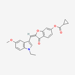 (2E)-2-[(1-ethyl-5-methoxy-1H-indol-3-yl)methylidene]-3-oxo-2,3-dihydro-1-benzofuran-6-yl cyclopropanecarboxylate