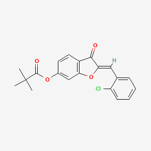 (2Z)-2-(2-chlorobenzylidene)-3-oxo-2,3-dihydro-1-benzofuran-6-yl 2,2-dimethylpropanoate