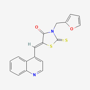 3-(2-Furylmethyl)-5-(4-quinolylmethylene)-2-thioxo-1,3-thiazolidin-4-one