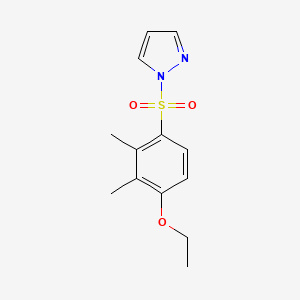 molecular formula C13H16N2O3S B12203465 1-(4-ethoxy-2,3-dimethylbenzenesulfonyl)-1H-pyrazole 