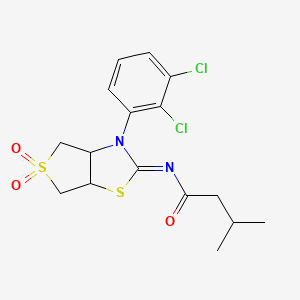 N-[(2Z)-3-(2,3-dichlorophenyl)-5,5-dioxidotetrahydrothieno[3,4-d][1,3]thiazol-2(3H)-ylidene]-3-methylbutanamide