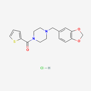 (4-(Benzo[d][1,3]dioxol-5-ylmethyl)piperazin-1-yl)(thiophen-2-yl)methanone hydrochloride