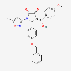 molecular formula C29H24N2O6 B12203496 (4E)-5-[4-(benzyloxy)phenyl]-4-[hydroxy(4-methoxyphenyl)methylidene]-1-(5-methyl-1,2-oxazol-3-yl)pyrrolidine-2,3-dione 