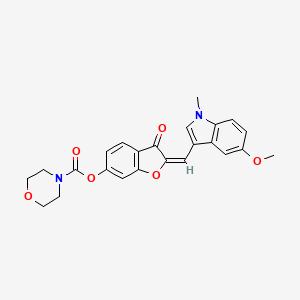 (2E)-2-[(5-methoxy-1-methyl-1H-indol-3-yl)methylidene]-3-oxo-2,3-dihydro-1-benzofuran-6-yl morpholine-4-carboxylate