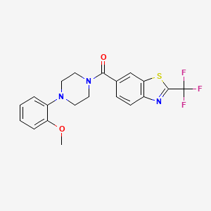 molecular formula C20H18F3N3O2S B12203543 [4-(2-Methoxyphenyl)piperazin-1-yl][2-(trifluoromethyl)-1,3-benzothiazol-6-yl]methanone 