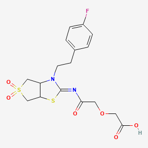 (2-{[(2Z)-3-[2-(4-fluorophenyl)ethyl]-5,5-dioxidotetrahydrothieno[3,4-d][1,3]thiazol-2(3H)-ylidene]amino}-2-oxoethoxy)acetic acid