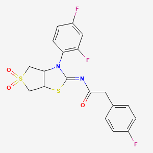 N-[(2E)-3-(2,4-difluorophenyl)-5,5-dioxidotetrahydrothieno[3,4-d][1,3]thiazol-2(3H)-ylidene]-2-(4-fluorophenyl)acetamide