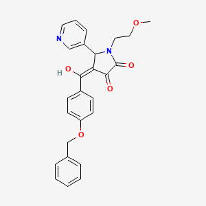 (4E)-4-{[4-(benzyloxy)phenyl](hydroxy)methylidene}-1-(2-methoxyethyl)-5-(pyridin-3-yl)pyrrolidine-2,3-dione