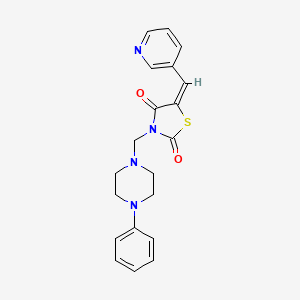 (5E)-3-[(4-phenylpiperazin-1-yl)methyl]-5-(pyridin-3-ylmethylidene)-1,3-thiazolidine-2,4-dione