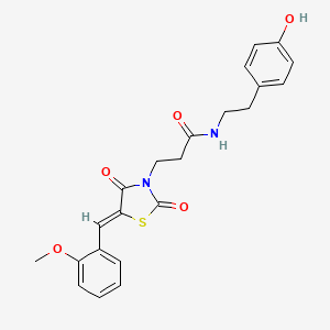 N-[2-(4-hydroxyphenyl)ethyl]-3-[(5Z)-5-(2-methoxybenzylidene)-2,4-dioxo-1,3-thiazolidin-3-yl]propanamide