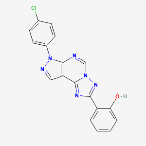 2-[10-(4-Chlorophenyl)-3,5,6,8,10,11-hexaazatricyclo[7.3.0.0^{2,6}]dodeca-1(9),2,4,7,11-pentaen-4-yl]phenol