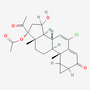 molecular formula C24H29ClO5 B1220362 15β-羟基环孕酮醋酸酯 