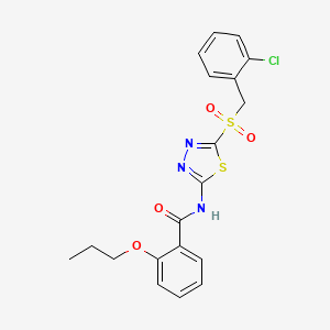 N-(5-((2-chlorobenzyl)sulfonyl)-1,3,4-thiadiazol-2-yl)-2-propoxybenzamide