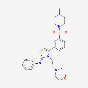 N-[(2Z)-4-{3-[(4-methylpiperidin-1-yl)sulfonyl]phenyl}-3-[2-(morpholin-4-yl)ethyl]-1,3-thiazol-2(3H)-ylidene]aniline