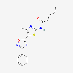 N-[(2E)-4-methyl-5-(3-phenyl-1,2,4-oxadiazol-5-yl)-1,3-thiazol-2(3H)-ylidene]pentanamide