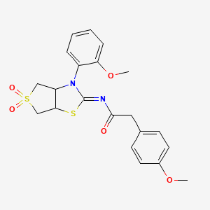 2-(4-methoxyphenyl)-N-[(2Z)-3-(2-methoxyphenyl)-5,5-dioxidotetrahydrothieno[3,4-d][1,3]thiazol-2(3H)-ylidene]acetamide