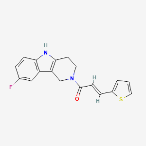 molecular formula C18H15FN2OS B12203700 (2E)-1-(8-fluoro-1,3,4,5-tetrahydro-2H-pyrido[4,3-b]indol-2-yl)-3-(thiophen-2-yl)prop-2-en-1-one 