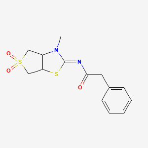 N-[(2Z)-3-methyl-5,5-dioxidotetrahydrothieno[3,4-d][1,3]thiazol-2(3H)-ylidene]-2-phenylacetamide