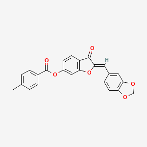 molecular formula C24H16O6 B12203711 (2Z)-2-(1,3-benzodioxol-5-ylmethylidene)-3-oxo-2,3-dihydro-1-benzofuran-6-yl 4-methylbenzoate 