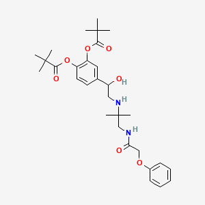 molecular formula C30H42N2O7 B1220373 [2-(2,2-Dimethylpropanoyloxy)-4-[1-hydroxy-2-[[2-methyl-1-[(2-phenoxyacetyl)amino]propan-2-yl]amino]ethyl]phenyl] 2,2-dimethylpropanoate CAS No. 67631-88-3