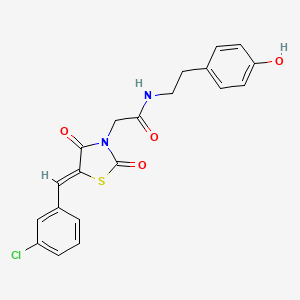 2-[(5Z)-5-(3-chlorobenzylidene)-2,4-dioxo-1,3-thiazolidin-3-yl]-N-[2-(4-hydroxyphenyl)ethyl]acetamide