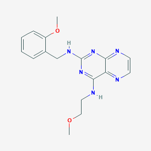 {4-[(2-Methoxyethyl)amino]pteridin-2-yl}[(2-methoxyphenyl)methyl]amine