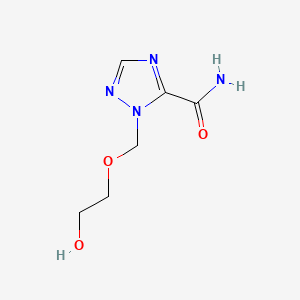 molecular formula C6H10N4O3 B1220375 1-(2-Hydroxyethoxymethyl)-1,2,4-tiazole-5-carboxamide CAS No. 96445-91-9