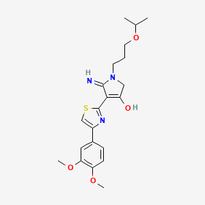 4-[4-(3,4-dimethoxyphenyl)-1,3-thiazol-2-yl]-5-imino-1-[3-(propan-2-yloxy)propyl]-2,5-dihydro-1H-pyrrol-3-ol