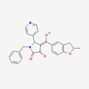 (4E)-1-benzyl-4-[hydroxy(2-methyl-2,3-dihydro-1-benzofuran-5-yl)methylidene]-5-(pyridin-4-yl)pyrrolidine-2,3-dione