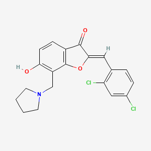 (2Z)-2-(2,4-dichlorobenzylidene)-6-hydroxy-7-(pyrrolidin-1-ylmethyl)-1-benzofuran-3(2H)-one