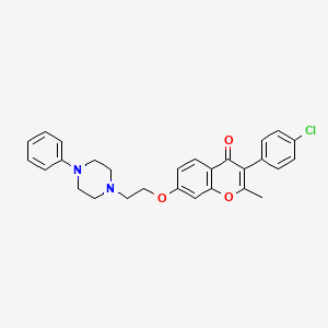 3-(4-chlorophenyl)-2-methyl-7-(2-(4-phenylpiperazin-1-yl)ethoxy)-4H-chromen-4-one