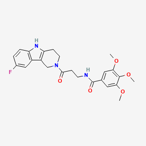 molecular formula C24H26FN3O5 B12203785 N-[3-(8-fluoro-1,3,4,5-tetrahydro-2H-pyrido[4,3-b]indol-2-yl)-3-oxopropyl]-3,4,5-trimethoxybenzamide 