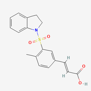 molecular formula C18H17NO4S B12203805 (2E)-3-[3-(2,3-dihydro-1H-indol-1-ylsulfonyl)-4-methylphenyl]prop-2-enoic acid 