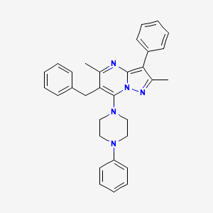 6-Benzyl-2,5-dimethyl-3-phenyl-7-(4-phenylpiperazin-1-yl)pyrazolo[1,5-a]pyrimidine