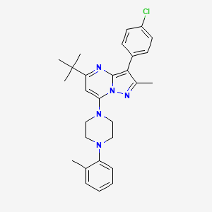 5-Tert-butyl-3-(4-chlorophenyl)-2-methyl-7-[4-(2-methylphenyl)piperazin-1-yl]pyrazolo[1,5-a]pyrimidine