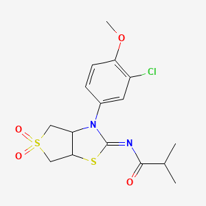 N-[(2Z)-3-(3-chloro-4-methoxyphenyl)-5,5-dioxidotetrahydrothieno[3,4-d][1,3]thiazol-2(3H)-ylidene]-2-methylpropanamide