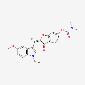 (2E)-2-[(1-ethyl-5-methoxy-1H-indol-3-yl)methylidene]-3-oxo-2,3-dihydro-1-benzofuran-6-yl dimethylcarbamate