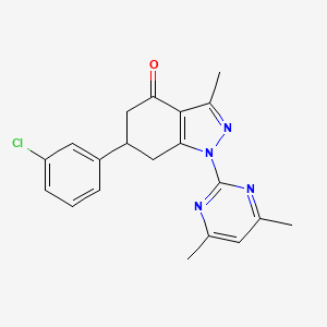 6-(3-chlorophenyl)-1-(4,6-dimethylpyrimidin-2-yl)-3-methyl-1,5,6,7-tetrahydro-4H-indazol-4-one