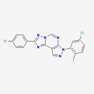 molecular formula C19H12Cl2N6 B12203887 7-(5-chloro-2-methylphenyl)-2-(4-chlorophenyl)-7H-pyrazolo[4,3-e][1,2,4]triazolo[1,5-c]pyrimidine 