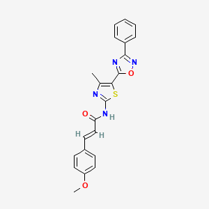 (2E)-3-(4-methoxyphenyl)-N-[(2E)-4-methyl-5-(3-phenyl-1,2,4-oxadiazol-5-yl)-1,3-thiazol-2(3H)-ylidene]prop-2-enamide