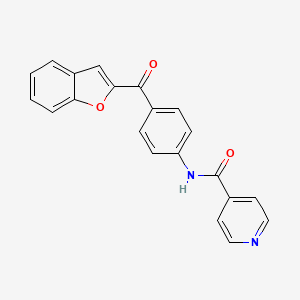 molecular formula C21H14N2O3 B12203901 N-[4-(1-benzofuran-2-ylcarbonyl)phenyl]pyridine-4-carboxamide 